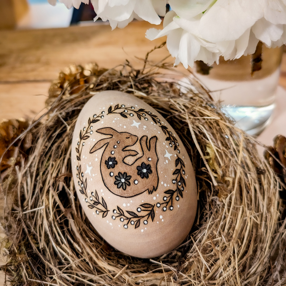 Ostara Wooden Egg - Spring Collection